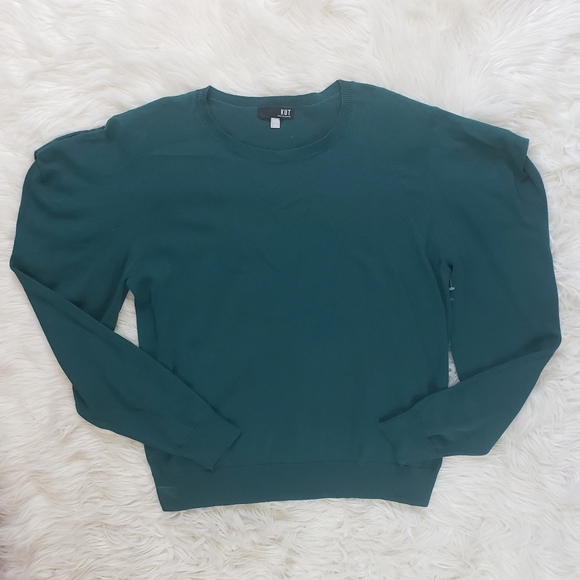 KUT From The Kloth Teal Square Shoulder Sweater - Picture 2 of 7